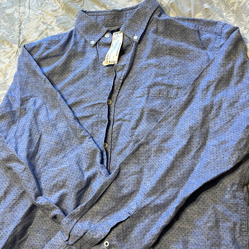 Blue Dot Linen Men’s Long Sleeve